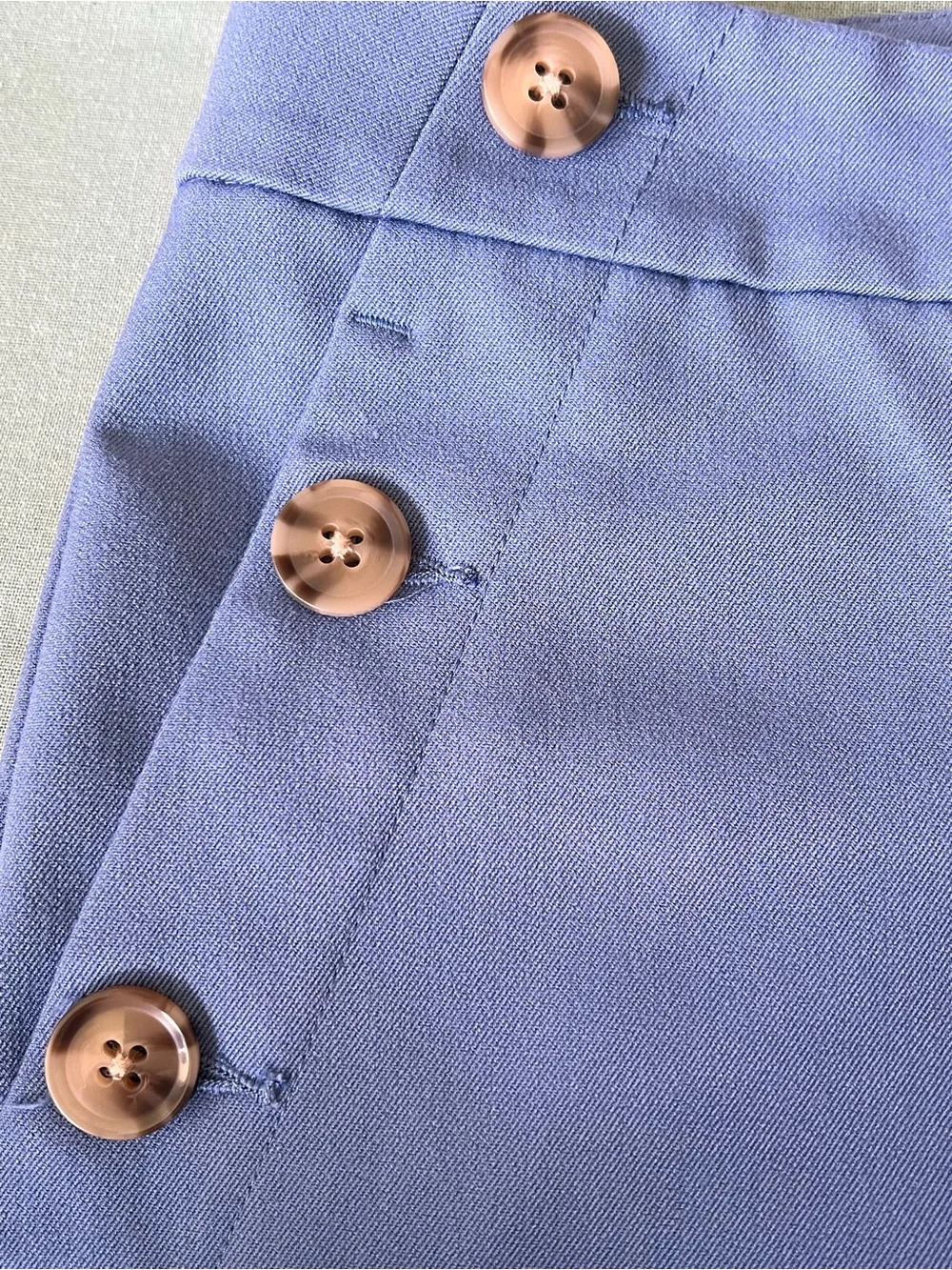 LOFT Size 10 Blue Cropped Sailor Dress Pants with Button Embellishments